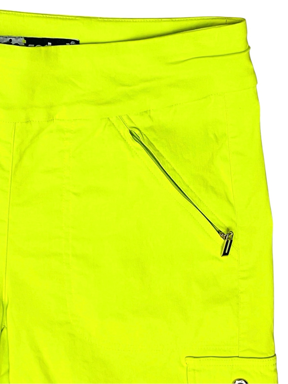 Jamie Sadock Shorts Golf Tennis Vibrant Yellow/Lime Zip/Pockets Stretch Sz 6 - Picture 3 of 13
